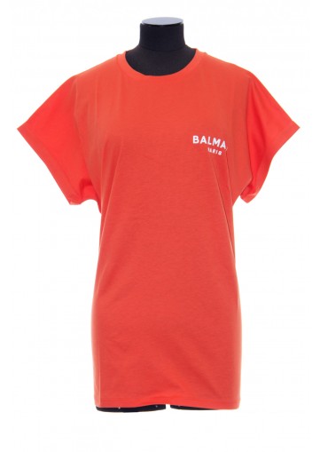 BALMAIN SS BALMAIN FLOCK DETAIL T-SHIRT