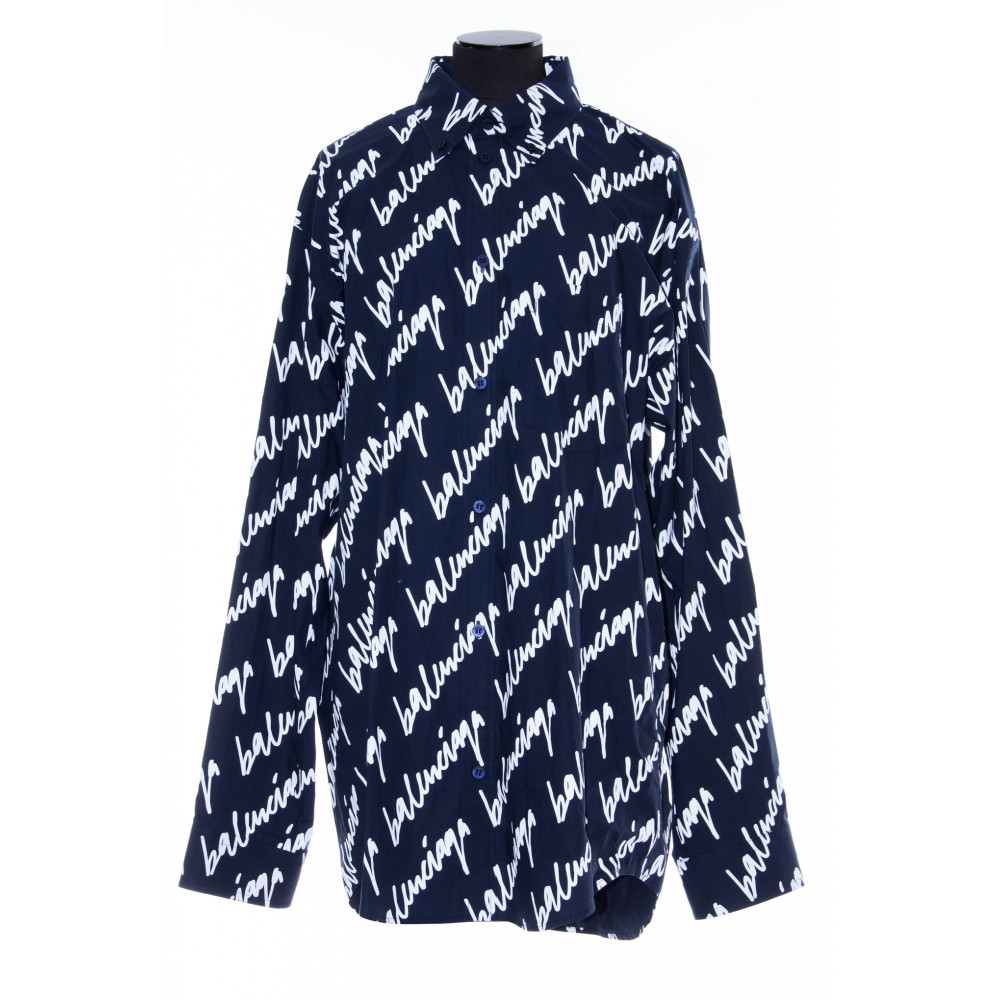 BALENCIAGA NEW SCRIBBLE SHIRT LARGE FIT BALENCIAGA NEW SCRIBBLE SHIRT LARGE FIT