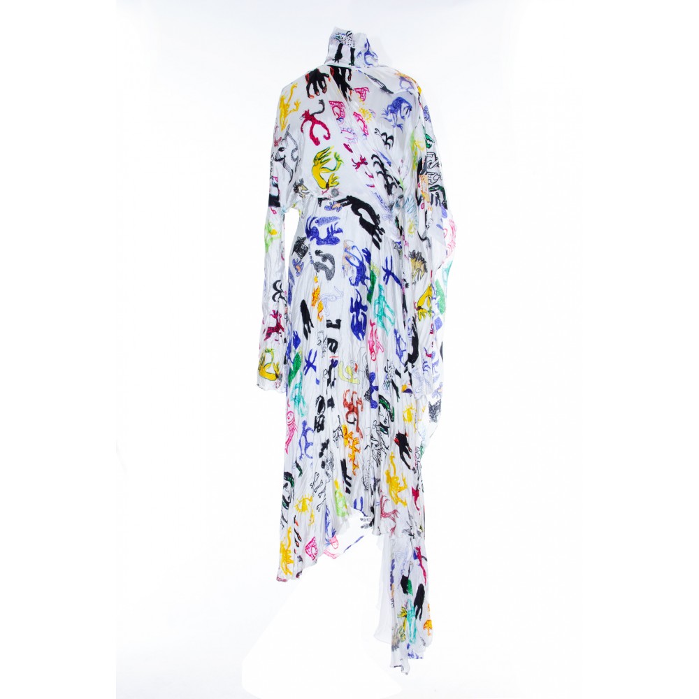 BALENCIAGA TWISTED FLOU DRESS