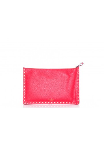 VALENTINO LARGE FLAP POUCH CUIR GRAINE