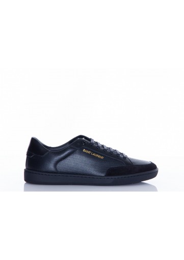 SAINT LAURENT SL/10 LOW  TOP SNEAKE GRE MICRO/MON PLU  LUX/NEFER V