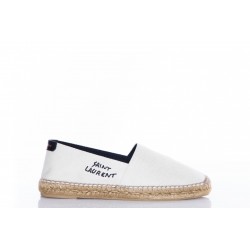 SAINT LAURENT ESPADRILLE EMBR ESP CANVAS PLATO/ MOON PLUS