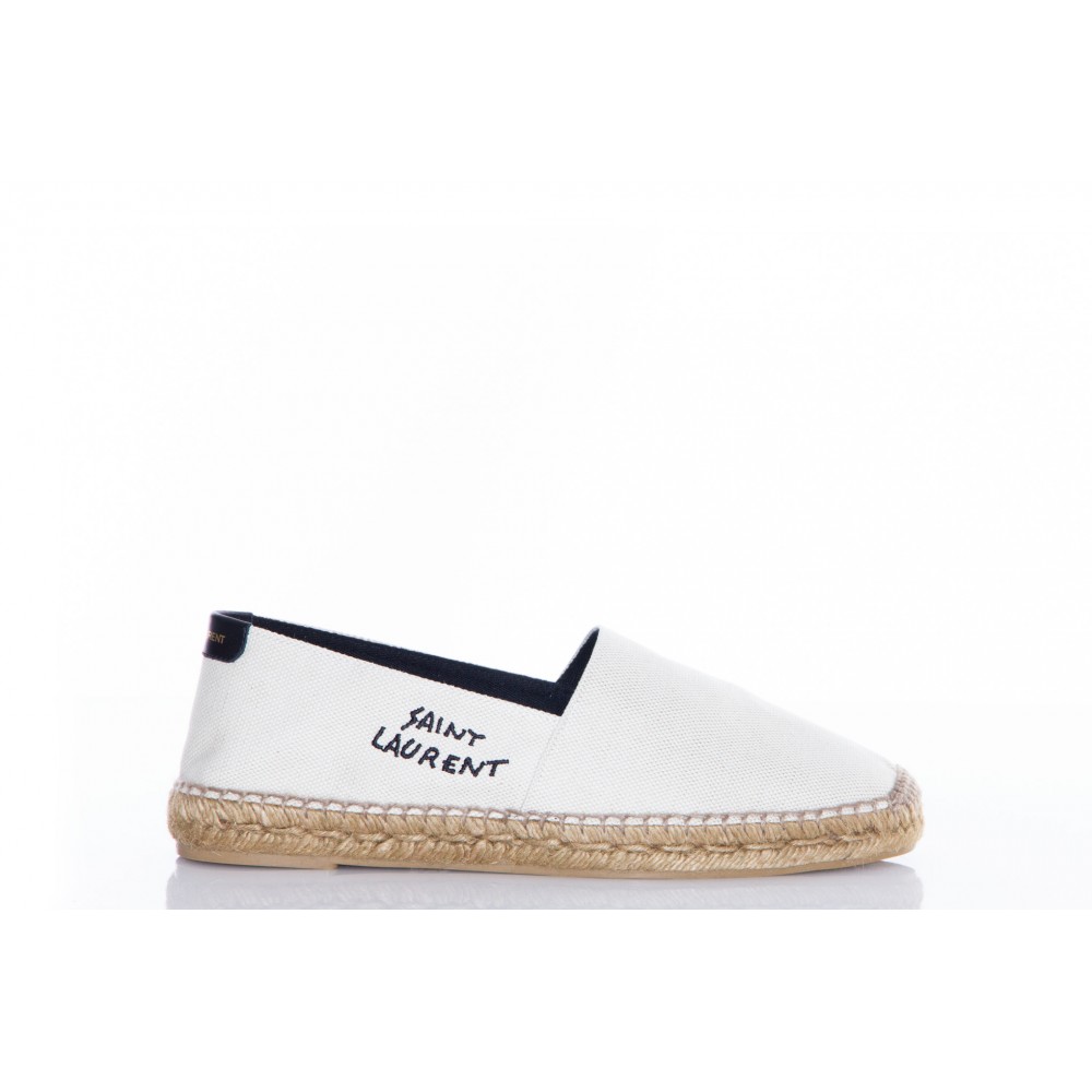 SAINT LAURENT ESPADRILLE EMBR ESP CANVAS PLATO/ MOON PLUS