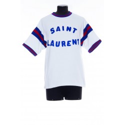 SAINT LAURENT T-SHIRT SPORT VINTAGE PATCH SA