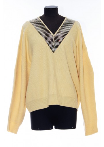 STELLA MCCARTNEY EMBELLISHED KNIT V NECK JUMPER