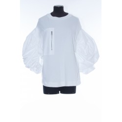 ALEXANDER MCQUEEN WOMEN'S PARKA T-SHIRT IN OPTICAL WHITE 