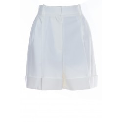 ALEXANDER MCQUEEN WOMEN'S COTTON PANAMA DOUBLE PLEAT SHORTS