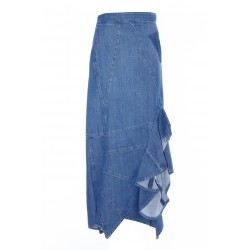 LOEWE DENIM RUFFLE SKIRT