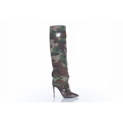 DOLCE & GABBANA BOTTES PATCHWORK MILITAIRE