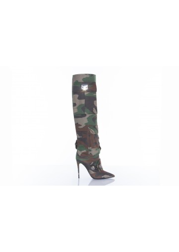 DOLCE & GABBANA BOTTES PATCHWORK MILITAIRE