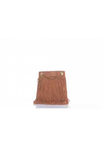 SAINT LAURENT YSL BAG GRACE S WITH LIGHT SUEDE C/FRINGES