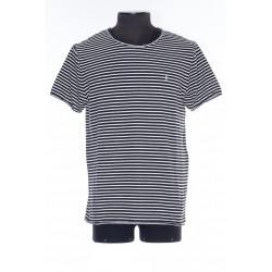 SAINT LAURENT T-SHIRT COL ROND (VO JERSEY RAYURE BRUNO