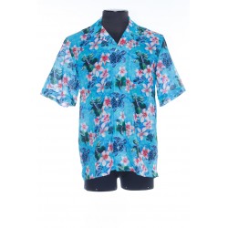 VILEBREQUIN CHEMISE BOWLING EN COTON ET LIN TURTLES JUNGLE