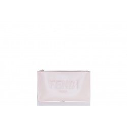 FENDI MEDIUM FLAT POUCH PINK LEATHER POUCH