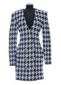 LS 6BTN HOUNDSTOOTH WRAP KNIT DRESS