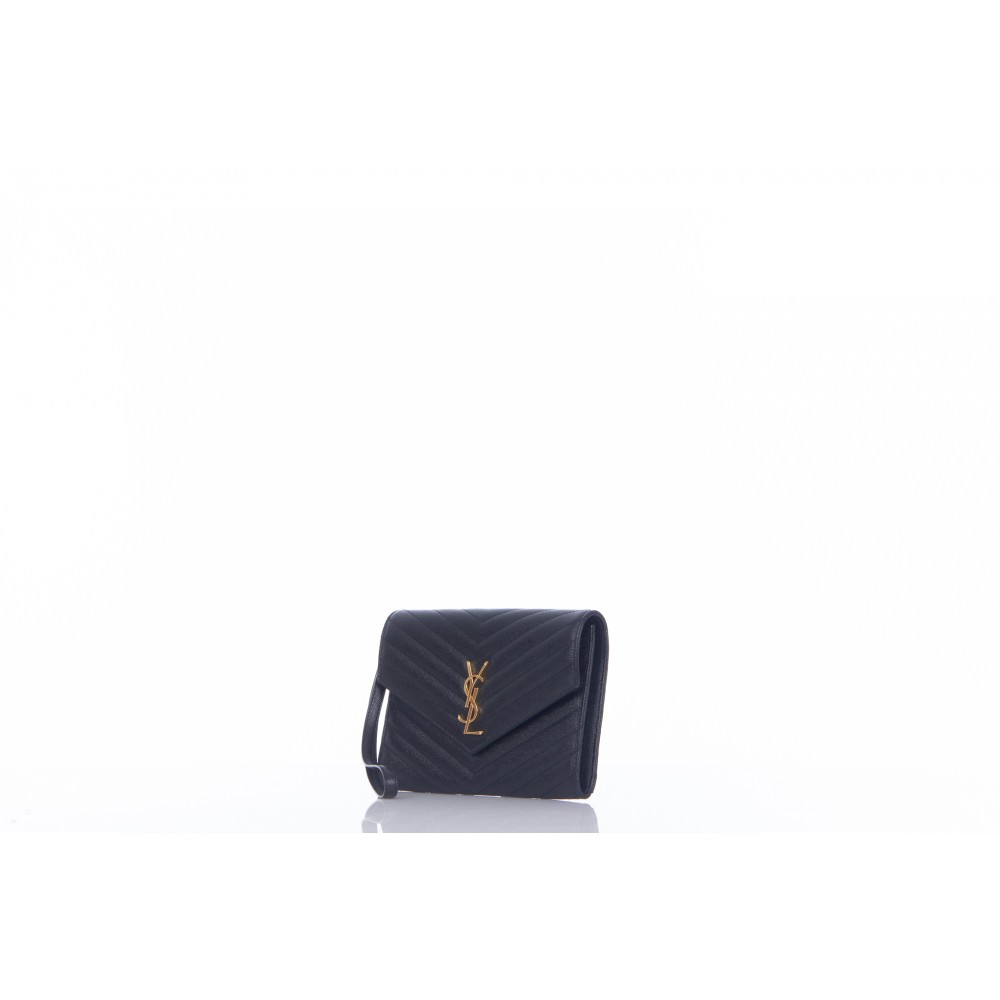 Saint Laurent YSL Monogram Small Pouch in Smooth Leather | Neiman Marcus