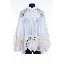 PATTIE EMBROIDERED TRIM BLOUSE