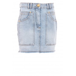 VINTAGE BLUE DENIM SHORT SKIRT