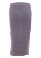 RIBBED KNIT ZIPPED KNEE-LENGTH SKIRT