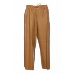 WIDE LEG LEATHER TROUSERS