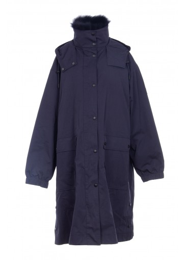 LONG PARKA IN TECHNICAL COTTON AND FUR