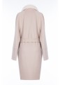 CASHMERE WOOL BELTED COAT WITH MINK COLLAR