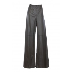 WIDE LEG LEATHER TROUSERS