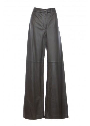 WIDE LEG LEATHER TROUSERS