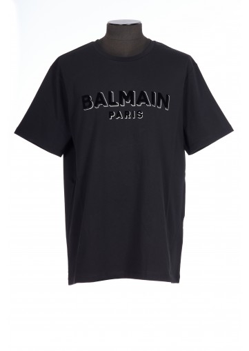 BALMAIN FLOCK & FOIL T-SHIRT - BULKY FIT