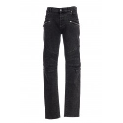 RIBBED SLIM JEANS DOUBLE STONEWASH