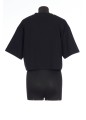 BALMAIN METTALIC FLOCK CROPPED T-SHIRT