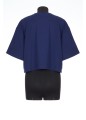 BALMAIN METTALIC FLOCK CROPPED T-SHIRT