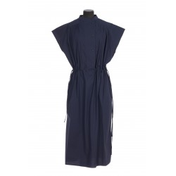 ROBE MIDI FLUIDE SANS MANCHES EN POPELINE