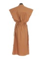 ROBE MIDI FLUIDE SANS MANCHES EN POPELINE