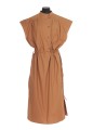 ROBE MIDI FLUIDE SANS MANCHES EN POPELINE