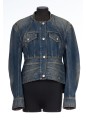 DENIM PEPLUM JACKET BLUE DENIM