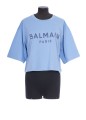 CROPPED BALMAIN PRINT T-SHIRT