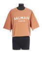 CROPPED BALMAIN PRINT T-SHIRT