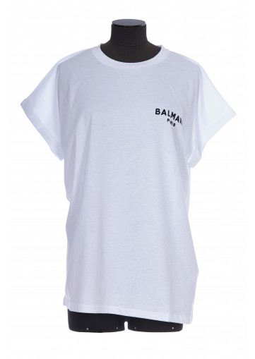 BALMAIN FLOCK DETAIL T-SHIRT