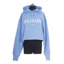 ROMAN RUBBER BALMAIN CROPPED HOODIE