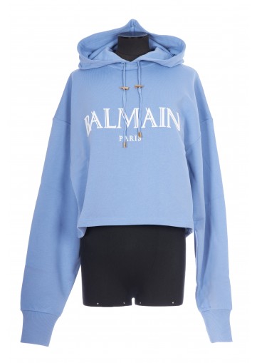 ROMAN RUBBER BALMAIN CROPPED HOODIE