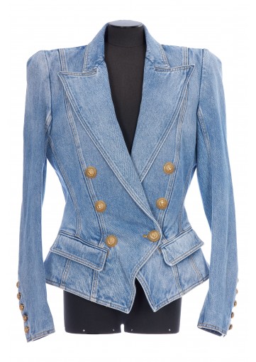 6 BTN VINTAGE BLUE DENIM JACKET