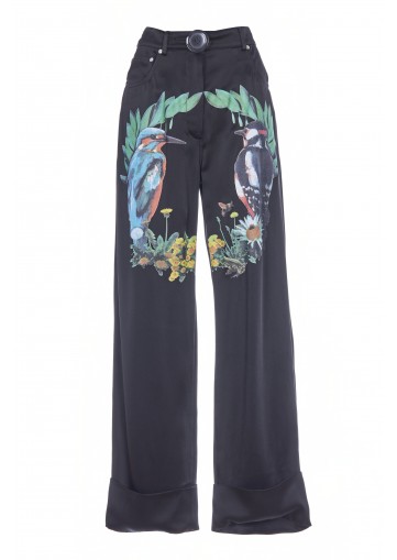 BIRD CREST PRINT TROUSERS