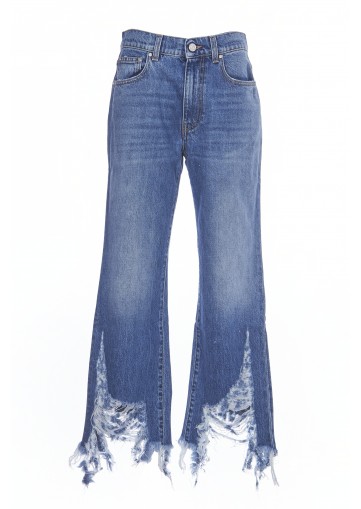 DISSTRESSED MID BLUE VINTAGE WASH PANT