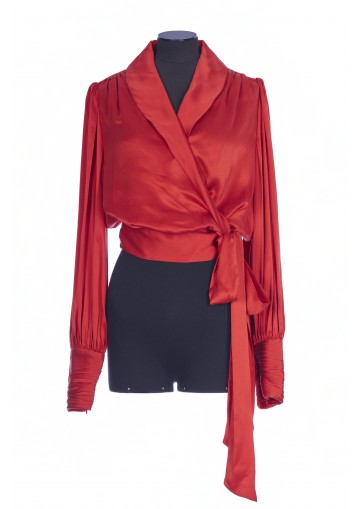 SILK WRAP BLOUSE