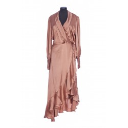 SILK WRAP MIDI DRESS