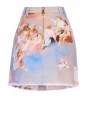 HW PASTEL PRINTED DENIM SHORT SKIRT