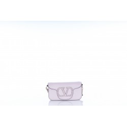 SMALL SHOULDER BAG VITELLO/PLATINUM-RHINESTONES LOGO