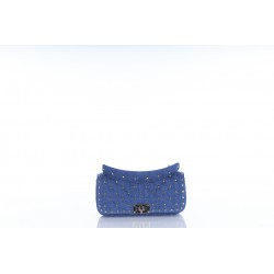 SHOULDER BAG DENIM/PLATINUM STUDS ROCKSTUD SPIKE