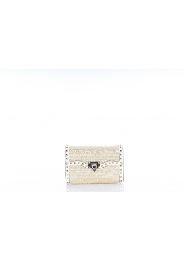 SMALL SHOULDER BAG TESS.RAFIA BOUCLE ROCKSTUD